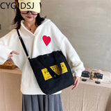 Canvas Crossbody Tote Bag for Women