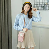 Leaf Mobile Phone Bag College Wind Purse Key Case Messenger Bag PU Shoulder Bag