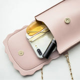 Leaf Mobile Phone Bag College Wind Purse Key Case Messenger Bag PU Shoulder Bag