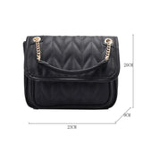 Leather Crossbody Messenger Bag for Women with Chain Strap