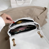 Leather Crossbody Messenger Bag for Women with Chain Strap