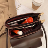 Leather Messenger Bag for Women Flap Shoulder Bag