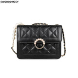 Women's Square Shoulder Bag with Chain Strap
