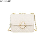 Women's Square Shoulder Bag with Chain Strap