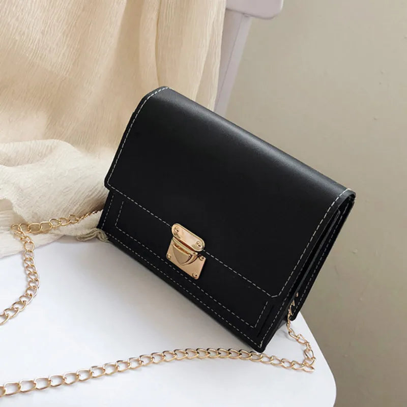 Women's Crossbody Bag Lock Small Square Chain Shoulder Bag