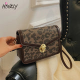 Leather Crossbody Shoulder Bag Ladies Leopard Pattern Messenger Small Square Bag