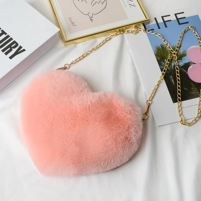 Rex Rabbit Fur Love Bag Chain Bag Shoulder Cross-chain Female Bag