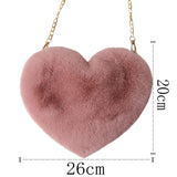 Rex Rabbit Fur Love Bag Peach Heart Shaped Crossbody Bag