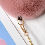 Rex Rabbit Fur Love Bag Peach Heart Shaped Crossbody Bag