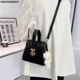 Leather Crossbody Bag for Women Square Handbag