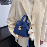 Leather Crossbody Bag for Women Square Handbag
