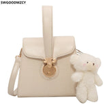 Leather Crossbody Bag for Women Square Handbag