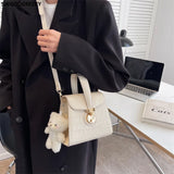Leather Crossbody Bag for Women Square Handbag