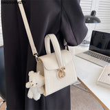 Leather Crossbody Bag for Women Square Handbag