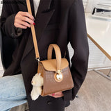 Leather Crossbody Bag for Women Square Handbag