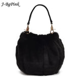 Plush Crossbody Bucket Bag Retro fur Shoulder Bag