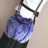 Plush Crossbody Bucket Bag Retro fur Shoulder Bag