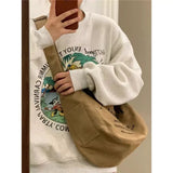 American Retro Crossbody Canvas Bag Large Capacity Tote