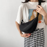 Women's Canvas Sling Bag Hobos Chest Bag Students Shoulder Bag