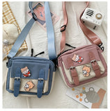 Canvas Crossbody Bag for Student, Multifunctional All-match