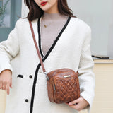 Leather Crossbody Bags Diamond Lattice Handbags for Women