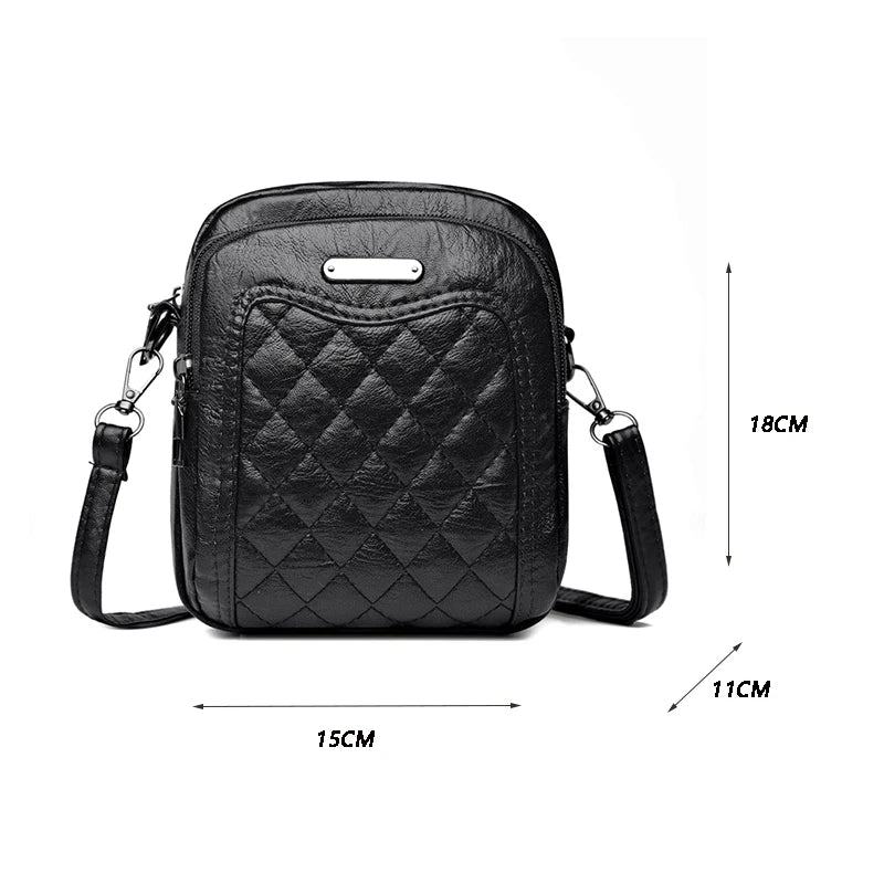 Leather Crossbody Bags Diamond Lattice Handbags for Women
