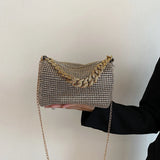 Crossbody Bags for Women Top Long Silver Chain Shoulder Bags BlingBling Handbags