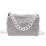 Crossbody Bags for Women Top Long Silver Chain Shoulder Bags BlingBling Handbags