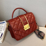 Vintage Diamond Lattice Crossbody Bag for Women