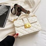 Vintage Diamond Lattice Crossbody Bag for Women
