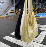 Canvas Crossbody Shoulder Bag Harajuku Style Letter Printing