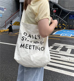 Canvas Crossbody Shoulder Bag Harajuku Style Letter Printing