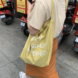 Canvas Crossbody Shoulder Bag Harajuku Style Letter Printing