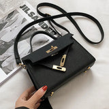 Small Solid PU Leather Shoulder Messenger Flap Handbag Female