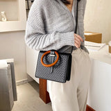 Crossbody Woven Bags Leather Handle Flap Shoulder Messenger Bags