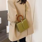 Crossbody Woven Bags Leather Handle Flap Shoulder Messenger Bags