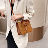 Crossbody Woven Bags Leather Handle Flap Shoulder Messenger Bags