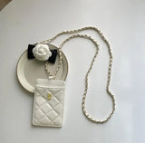 Crossbody Phone Bag Women Small Shoulder Leather Chain Flower