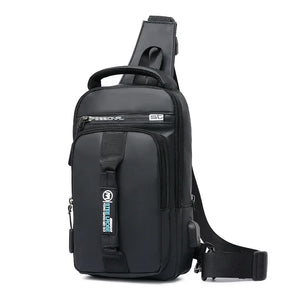 Men USB Charging Chest Pack Waterproof Shoulder Bag 2022 New