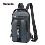 Men USB Charging Chest Pack Waterproof Shoulder Bag 2022 New