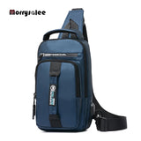 Men USB Charging Chest Pack Waterproof Shoulder Bag 2022 New