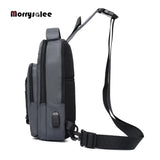 Men USB Charging Chest Pack Waterproof Shoulder Bag 2022 New
