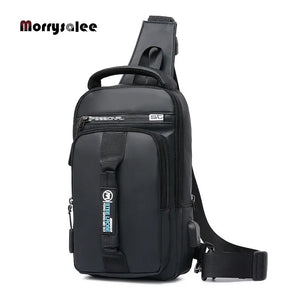 Men USB Charging Chest Pack Waterproof Shoulder Bag 2022 New