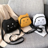 Cartoon Cat Plush Crossbody Bag for Women