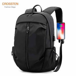 Crossten USB Charging Backpack Waterproof Travel Bag Light Fitness Anti Theft