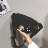Canvas Waist Bag Women Leisure Fanny Pack Letter Bum Bag Crossbody Chest Bag