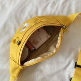 Canvas Waist Bag Women Leisure Fanny Pack Letter Bum Bag Crossbody Chest Bag