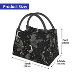 Crow Moon Insulated Lunch Bag for Women Portable Halloween Witch Thermal Cooler