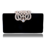 Crown Rhinestones Evening Bag Diamonds Clutch Wallet with Shoulder Chain