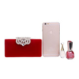 Crown Rhinestones Evening Bag Diamonds Clutch Wallet with Shoulder Chain